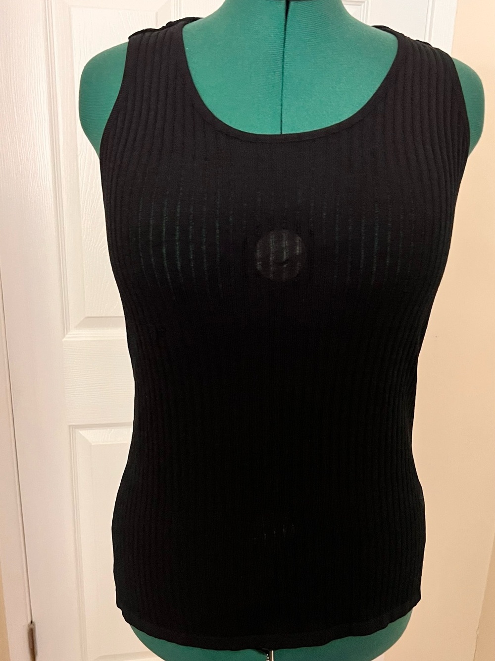 Alberto Makali Black Ribbed Knit Tank Top